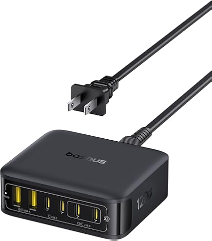 Baseus USB C-oplader, 120 W, 6-poorts laadstation met 112 W