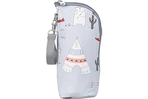 itrimaka Bolsas aislantes para biberones, Oxford Cloth Water Milk Bottle Cooler Bags, Biberón Bolsas térmicas con Correa para Colgar, Almacenamiento biberones con Forro cálido, para Cochecito Vi