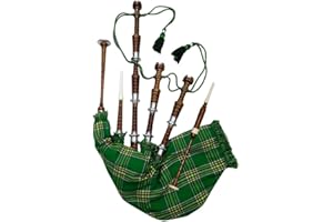 TIDONEAM écossais Cornemuse en palissandre naturel Couleur avec argent Uni Mounts gratuit livre d'apprentissage, Sac de transport, Drone, roseaux Full Size 40 x 20 Brown, Irish National