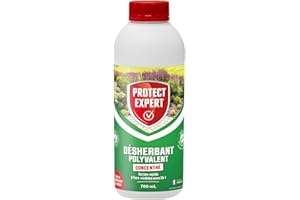 PROTECT EXPERT Désherbant Polyvalent Concentré - Effets Visibles Sous 3h - 700ml - Jusqu’à 58m² Traités - Bidon Doseur PROHERBIO700