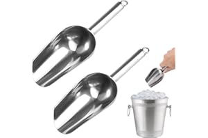 EXIN DECHEN 2 Pezzi Paletta per Ghiaccio in Acciaio Inox, Versatile Paletta per Farina, Pala Ghiaccio in Acciaio Inossidabile, Paletta per Alimenti per Cubetti di Ghiaccio, Dolci, Cereali