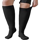 PUTUO Plus Size Compression Socks: Compression Socks for Men and Women for Running Travel Flight Cycling Pregnancy Sport 1 Pa