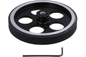 CNBTR 300 mm x 6 mm Aluminium Industrie Encoder Radzähler Rad für Drehgeber mit Schraubenschlüssel und Schrauben