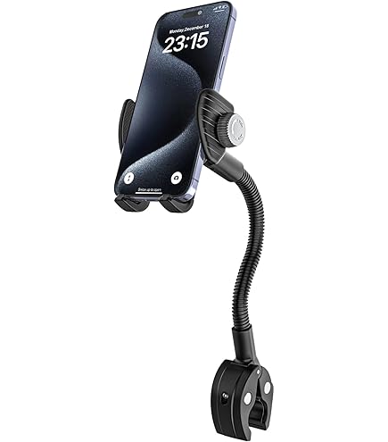 Support De Téléphone Col De Cygne Pour Poussette, Chariot De Courses, Fauteuil Roulant, Clip De Téléphone à Une Main, Pour IPhone 16, 15 Pro Max, 14, 13, 12, 11, Android, Tous Les Smartphones