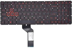 KBRPARTS Replacement Keyboard for Acer Nitro 5 AN515-51 AN515-31 AN515-53 AN515-52 AN515-53-52FA, AN515-42 AN515-41 AN515-41-19HM N17C1 N16C7 Series Laptop with Red Frame Backlit US Layout