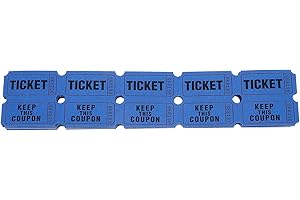 Awleynz 200 Pièces Ticket Tombola Numéroté Étiquette de Billet de Tombola, Billet de Classe, Billet de Tombola en Papier, Billet de Cinéma, Loterie, Couleur (Blue)