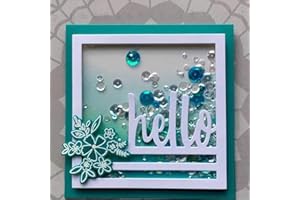 Benoon Hello Square Frame Metal Cutting Dies for Card Making, DIY Scrapbook Paper Cards Album Stencil Craft Decoration Silver