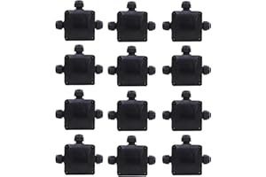 Tubiaz 12 Stück Wasserdichte Abzweigdose, 3-Wege Verteilerdose IP68, Außen Anschlussdose Ø6.55-10.5mm, Dosenmuffe Erdkabel Kabelverbinder Schwarz