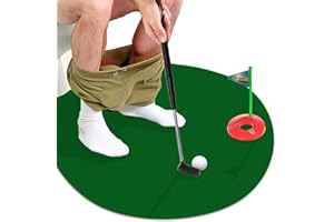 MAD MONKEY Set de Golf pour Les Toilettes à la Maison, Jeu de Minigolf Silencieux, y Compris Clubs, Billes et Tapis de Putting, Articles de Blague