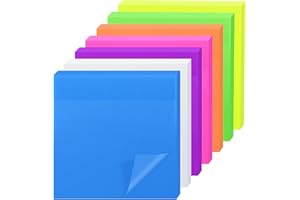 Bekecidi 350 szt. samoprzylepnych notatek samoprzylepnych, przezroczyste zakładki do książek, notatki do zapisywania i wklejania do szkoły, biura (7,5 x 7,5 cm)