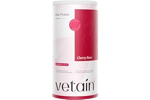 ‎VETAIN VETAIN Clear Protein Vegan 480g - Cherry Sour - 22g Protein & 98 kcal pro Portion - Kölner Liste® zertifiziert - Ohne Sucralose - Erfrischend & leicht löslich - produziert in Deutschland