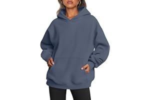 Yunmlep Hoodie Damen Kapuzenpullover Oversize Casual Pullover Sweatshirt Langarm Baumwolle Pulli Herbst Winter Hoody mit Tasche