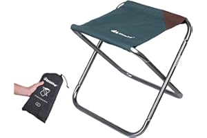 Azarxis Tabouret de Camping Pliant Siège de Plage Pliable Petite Chaise Portable Tabouret de Pêche Léger avec Sac de Transport pour Randonnée Voyage BBQ (Vert Foncé)