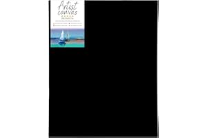 GP TONER Toile à Peindre Noir Toiles Fournitures Artiste Peinture Différentes Tailles Lattes de Bois 80x90 cm Adaptées pour Acryliques, Huile, Aquarelle, Enfants, Débutants