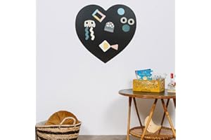 FERFLEX - Lavagna magnetica a cuore - decorazione da parete con banda magnetica riposizionabile - venduta con un set di forme geometriche - 60x60 cm