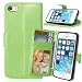 Produktbild Nancen Compatible with Handyhülle iPhone 5 / 5S Lederhülle Style Acht Farbe Weich PU Flip Case Ledertasche/Schutz Etui, Karten Slot Foto Wallet Hülle