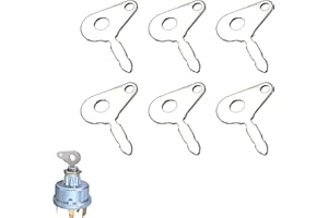 VIERONE 6 PCS Universal Ignition Keys Spare Switch Universal Key Massey Ferguson For Lucas Ignition Switch Compatible with Tractors Agricultural Ford Heavy Equipment(Lucas T250 Bomag Excavators)