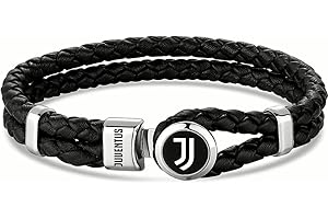 LOWELL Bracciale In Cuoio Intrecciato Con Piastrina JUVENTUS FC B-JB010ULN