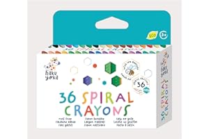 Haku Yoka Spiral Crayons, 24 Colours, Mess Free, Super Durable and Easy to Grip Crayons for Ages 2 years+, Natural Beeswax & Organic Mineral Coloured Crayon