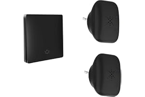 FAST LED TECHNOLOGY KIT Sonnette sans Fil et sans Pile Écologique Extérieur Étanche IP 65 Neige Pluie - Émetteur Longue portée - 2 Carillons Format Mini - Récepteur enfichable - 4 Niveaux de Volume - 38 Mélodies