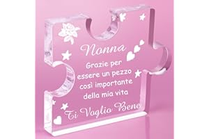 PulangRen Regalo Nonna, Regalo Nonna Compleanno, Puzzle a Blocchi in Acrilico Inciso, Regalo per Nonna, Regalo Festa della Mamma o Nonna, Regali Per Nonna Da Nipoti, Regalo Natale Nonna, Regalo Nonni