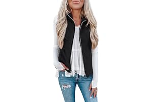 Rapbin Gilet polaire Teddy pour femme, automne et hiver, chaud, sans manches, veste en fourrure et léger, décontracté, couleur unie, manteau d'automne