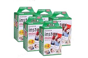 Fujifilm Instax Mini 100 Sofortbildfilm für Fuji 7s 8 25 50s 90 300 Sofortbildkamera, Share SP-1 Weiß, 5 Stück