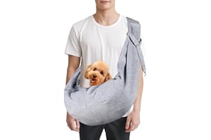 Cooja Hundetragetasche mit Verstellbare Schultergurt Transporttasche Umhängetasche Hund für Haustiere Hund Katze, Tragetasche Hund Freihändig für Spazierengehen Outdoor Reisen (Grau)