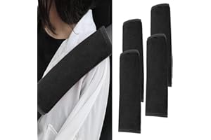 SVUPUE Gurtpolster, Gurtschutz für Autogurte, Rucksäcke und Handtaschen, Schwarz, 4 Stück