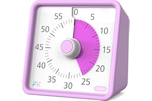 FURRON KING 60 Minutowy Minutnik wizualny, Minutnik biurkowy dla dzieci, minutnik klasowy do nauki, Minutnik szkolny nauczyciela, kuchnia, siłownia, timer do herbaty (Różowy)