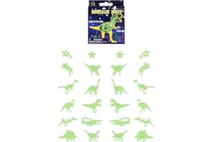 D.A.Y. REPUBLIC 24 3D Glow in The Dark Magical Dinosaurs, Florescent Wall Decals, Decor Stickers for Sensory Nursery, Baby Kids Children Bedroom, Living Room Decoration