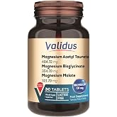 Validus Magnesium Complex Bisglycinate Taurate Malate Vitamin B6 vitamin D3 1000 Iu 30 tablets