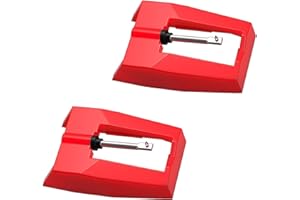 ARTGHJL Nadel für Plattenspieler, Plattenspieler Nadel, Plattenspielernadeln, Diamant Tonnadel Austausch Plattenspieler, für Vinyl Plattenspieler, Schall Plattenspieler, Zubehör, 2 Stück(Rot)