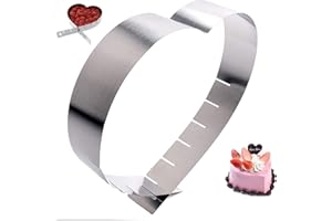 GRASSLANDY Anello per Torta a Forma di Cuore Anelli per Torta Riutilizzabili Anelli per Torta Lavabili in Lavastoviglie per la Decorazione di Torte Biscotti Accessori da forno Torta a Strati Pizza Holiday Party