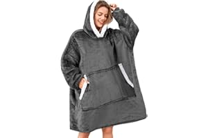 Gentlewarm übergroße Hoodie Sweatshirt mit Kapuze, Super Weich und bequem Flanell Damen Kapuzenpullover Hoodie Decke für Erwachsene, Männer, Frauen, Teenager