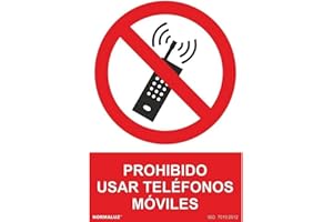 Normaluz RD40020 - Señal Prohibido Usar Telefonos Móviles PVC Glasspack 0,7 mm 21x30 cm