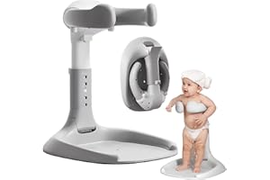 goldmiky Pieghevole Supporto Doccia Bambini in Piedi - Supporto Doccia Bambini in Piedi, Nessuna Installazione Necessaria Regolabile Supporto Doccia Neonato con Base Antiscivolo per 6-36 mesi Neonato