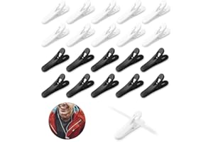 AIPAIDE Kopfhörer Kabel Clips 20 Stück Kunststoff Kopfhörer Draht Clip Kabelhalter, Kopfhörer Kabelklemme Kleidung Clip zur Befestigung Schwarz und Weiß