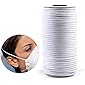 4MM White Elastic Cord Earloop for face mask - Elastic Loop Ear Rope Stretch Flat String Craft Project Bracelet String Trim for Crafting,Hanging, Mask Making 25 MTR