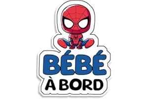 BRATIKI Autocollant Bébé à Bord pour Voiture - Bébé Super-héro 19 x 15 cm, Sticker Bébé à Bord Résistant & Étanche, Signal de Sécurité Bébé à Bord pour Alerter les Conducteurs