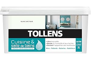 Tollens Peinture Cuisine Et Salle De Bain - Ultra Résistante Pour Murs, Boiseries, Radiateurs - Blanc Artique - 2L = 24m2
