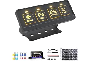Fly Kan 4 Gang Wireless Switch Panel, Multifunction Remote Control Offroad Light Switch Panel with Waterproof and Universal Circuit IC Control System Switch Pod for 12V-24V Truck SUV ATV UTV Car etc.