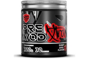 WOD Powders PRE WOD Xtra 300g | Pre Workout Supplement for Functional Fitness (Sour Apple)