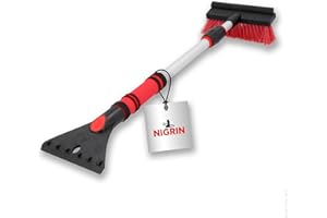 ‎NIGRIN NIGRIN Eisschaber Auto Eiskratzer mit Schneebesen, teleskopierbar bis zu 60-95.5 cm lang
