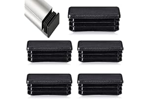 HJYZY 12 tapones de láminas para tubos rectangulares, 100 x 50 mm, color negro