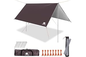 Anyoo Ripstop Rain Tarp Parasol Compact Léger Abri Étanche pour Camping Randonnée Backpacking Picnic