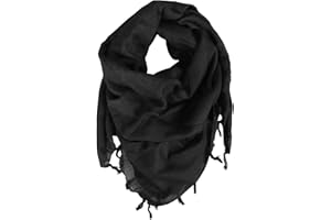 DOMINATOR URBAN COMBAT Szal taktyczny Shemagh z frędzlami, 100% bawełna, wojskowy Shemagh Tactical Desert Shemag Scarf, chusta na szyję dla kobiet i mężczyzn, 100 x 100 cm – wiele kolorów