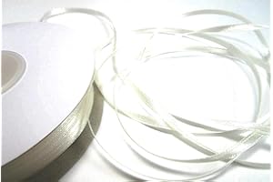 CaPiSo 100m Satinband 3mm Schleifenband Geschenkband Dekoband Satin Hochzeit Weihnachten Weihnachtsband (Creme)