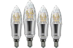 HZSANUE Żarówki świecowe E14 LED 12W, Odpowiednik 100W żarówek, 3500K Ciepła Biel, bez Możliwości Przyciemniania, 1350 lm, małe Edison śrubowe świece Żarówki, 4 sztuki