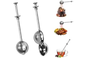 UHETLET 2 PCS Infusor de Té Acero Inoxidable 304 - Colador de Té para Taza- Bolas de Té con Agujeros Totales/Medios- Filtro de Té para Tazas O Tetera- Tamiz de Harina para Cocina